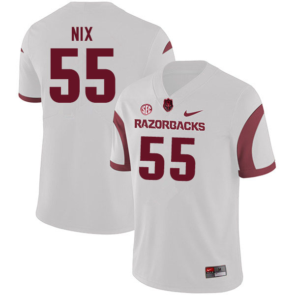 Men #55 Austin Nix Arkansas Razorbacks College Football Jerseys Sale-White - Click Image to Close